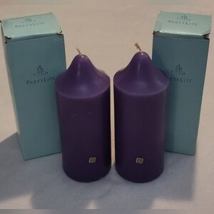 PartyLite Purple Pillar Candles